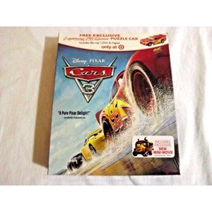 Cars 3 Disney. Blu-ray + DVD + Digital Target Exclusive w/Puzzle Car Brand New